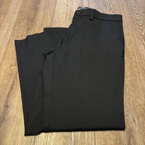Haggar Men's Cool Right Performance Flex Straight Fit Black Dress Pants 36x30